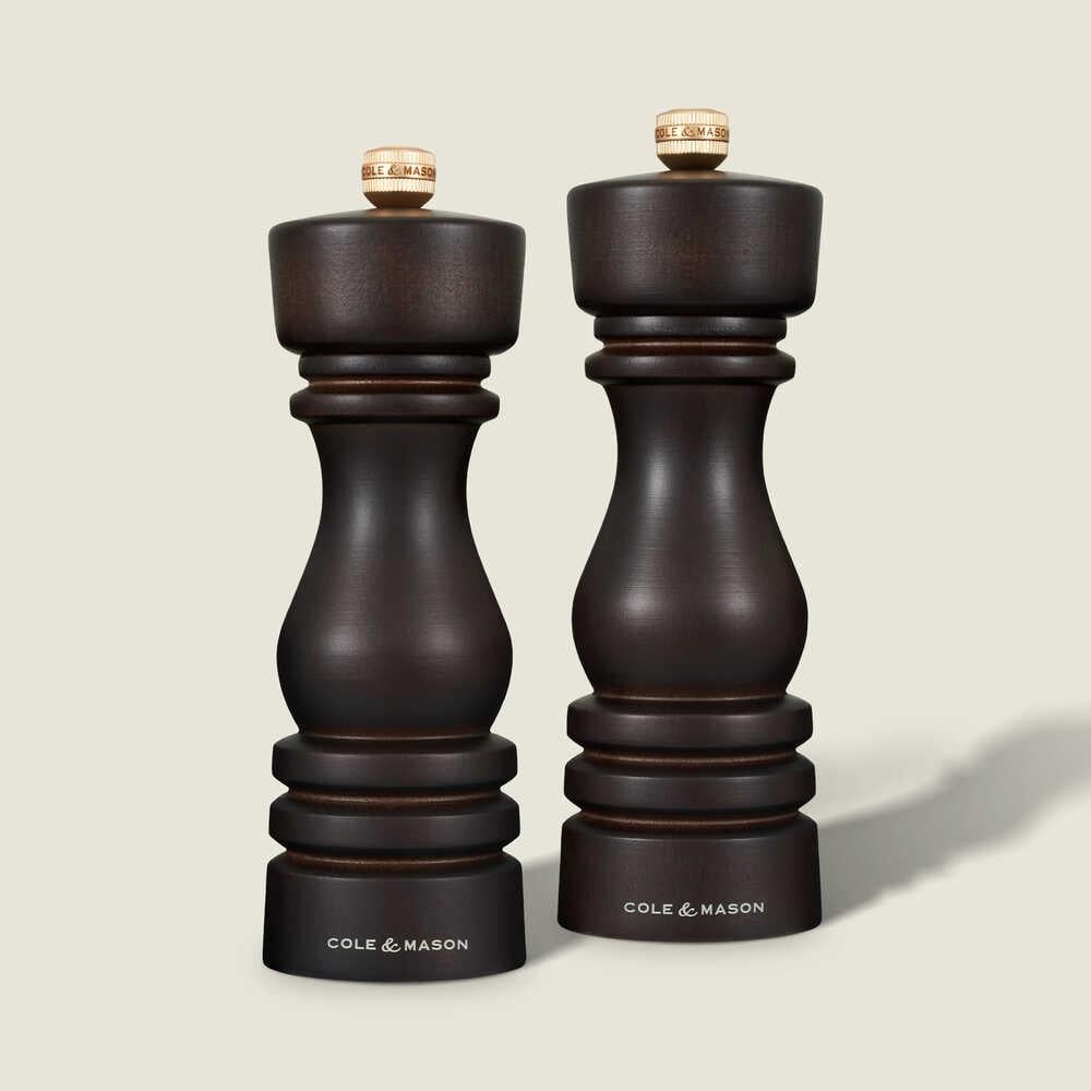 Cole & Mason London Çikolata Renkli Ahşap Tuz ve Biber Değirmenleri 180mm