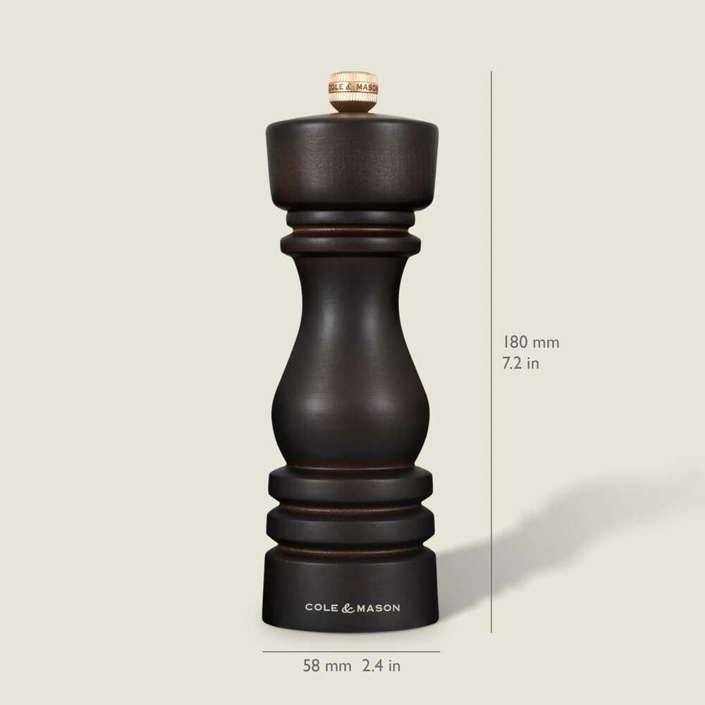 Cole & Mason London Çikolata Renkli Ahşap Tuz ve Biber Değirmenleri 180mm