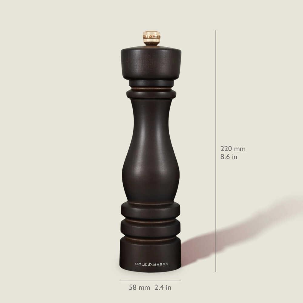 Cole & Mason London Çikolata Renkli Ahşap Tuz ve Biber Değirmenleri 220mm