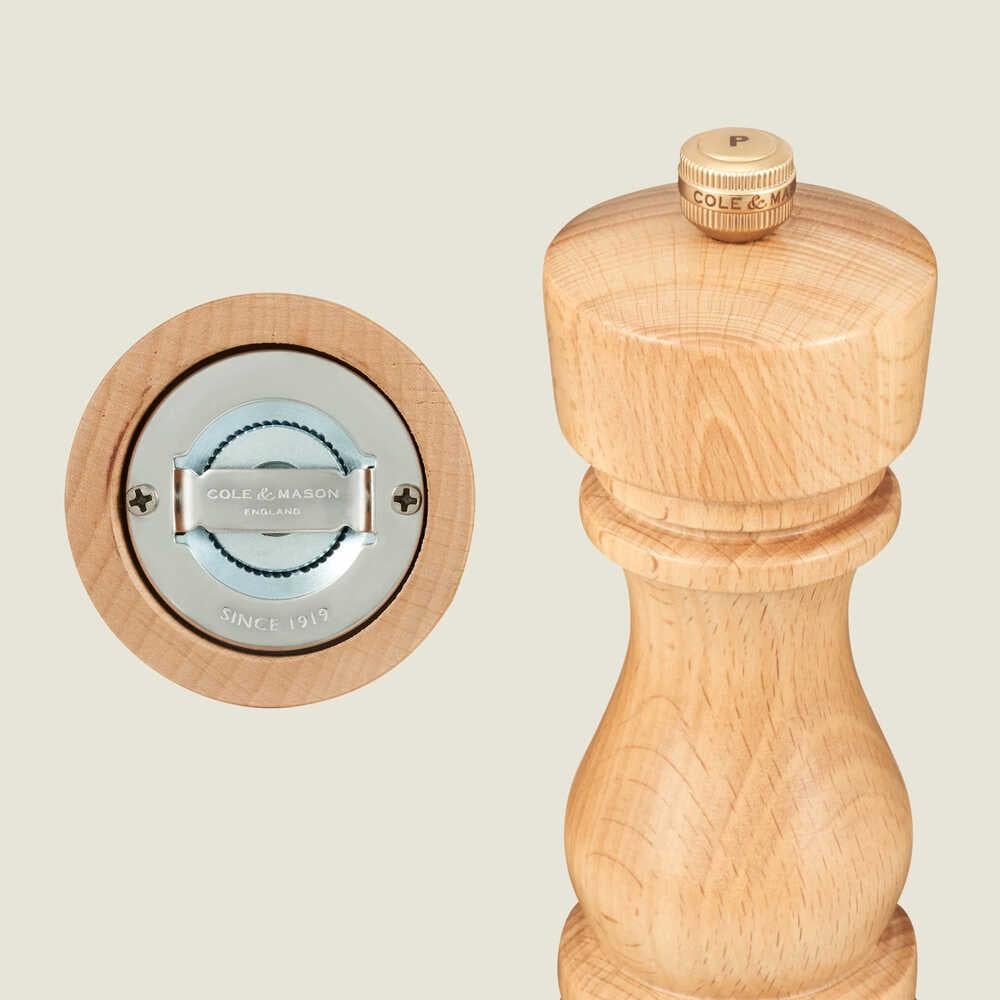 Cole & Mason Londra Doğal Kayın Tuz ve Karabiber Değirmenleri 220mm