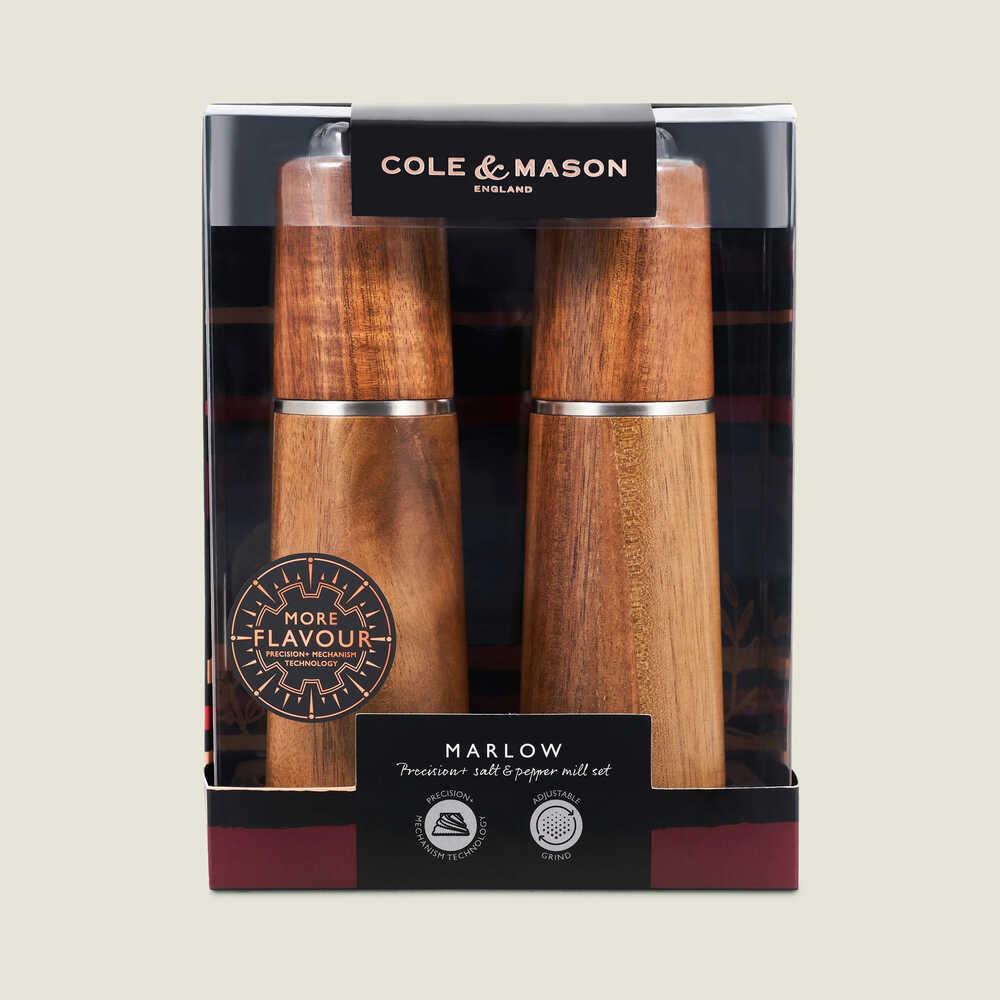 Cole & Mason Marlow Doğal Akasya Tuz ve Karabiber Değirmenleri 185mm
