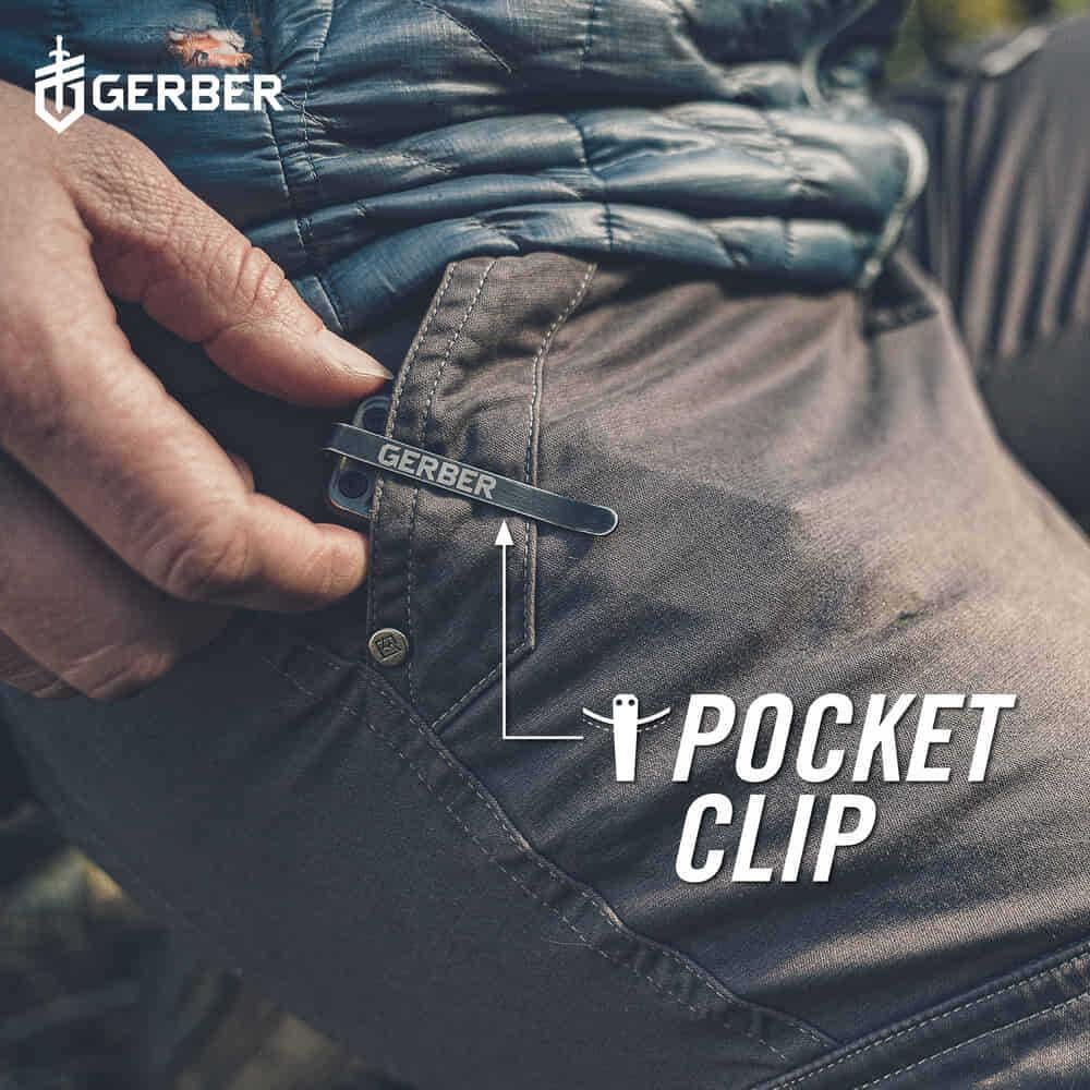 Gerber Gear Lockdown 10-in -1 Çok Amaçlı Çakı - Survival Kazıma Çubuğu - Gri