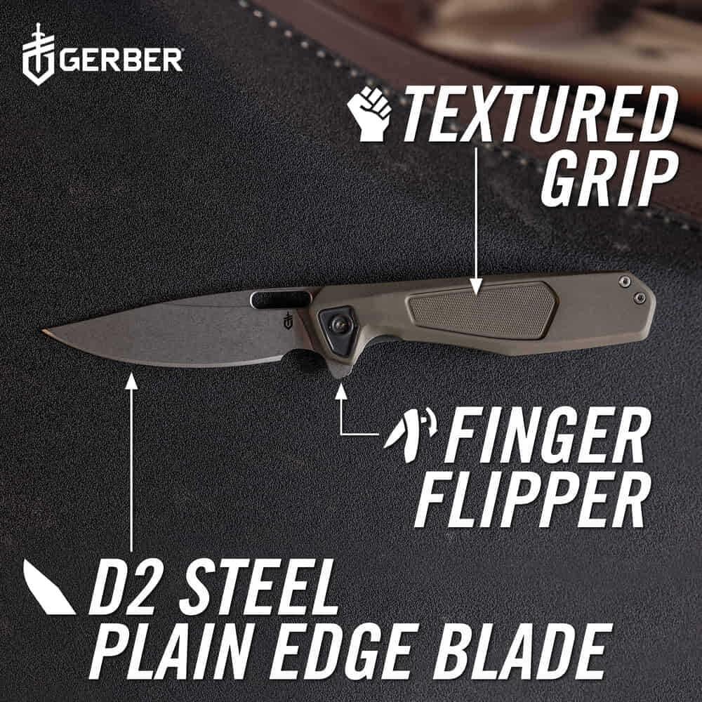 Gerber Gear MiniSada Katlanır Cep Bıçağı, Klipsli Çok Amaçlı Katlanabilir Bıçak - Yeşil
