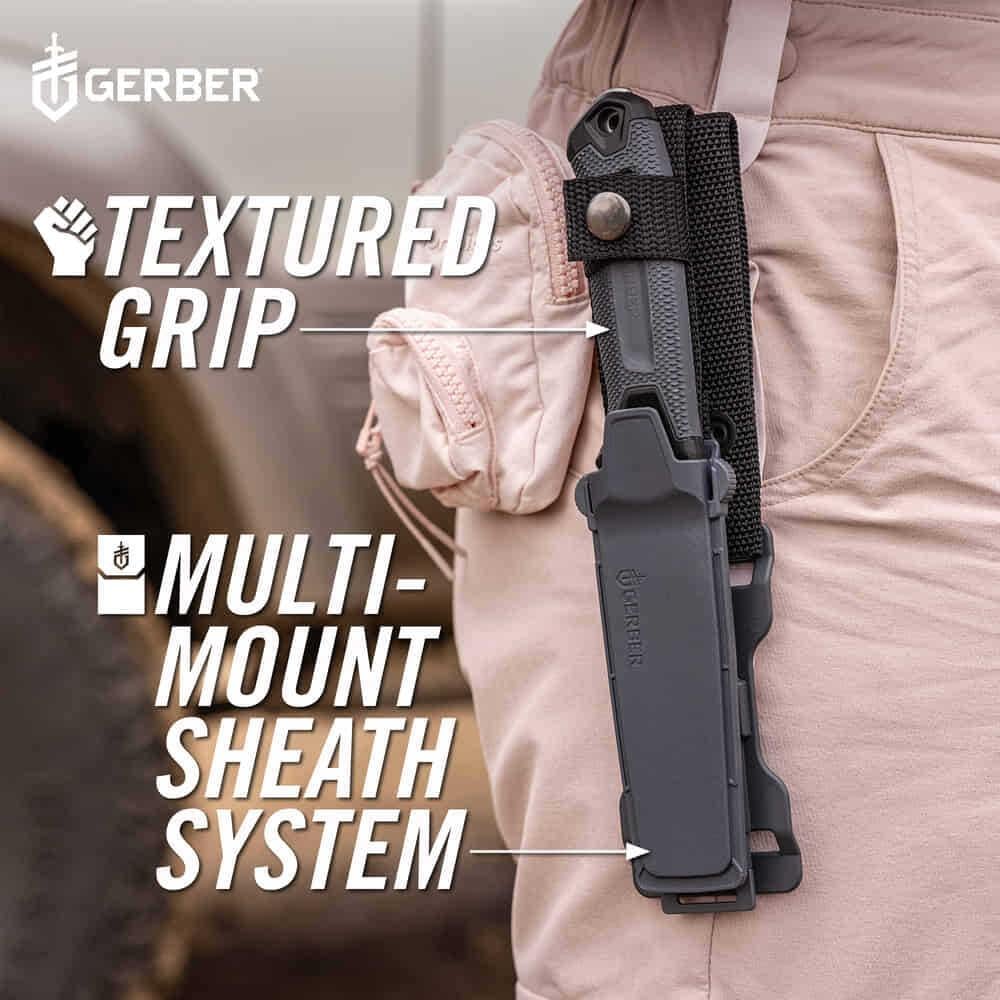 Gerber Gear StrongArm - Sabit Bıçaklı Kamp ve Av Bıçağı - Gri