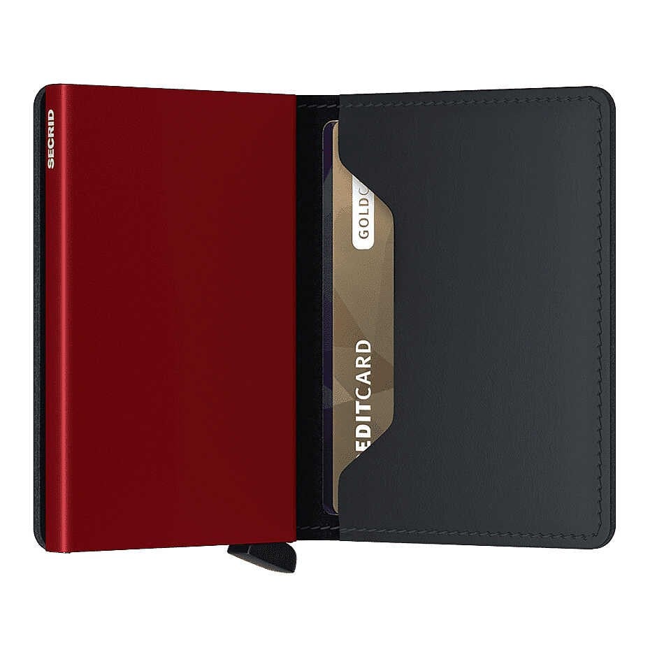 Secrid Slimwallet Matte Cüzdan, Siyah-Kırmızı