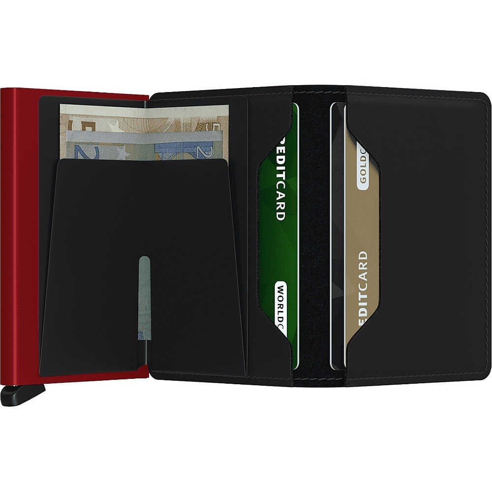 Secrid Slimwallet Matte Cüzdan, Siyah-Kırmızı