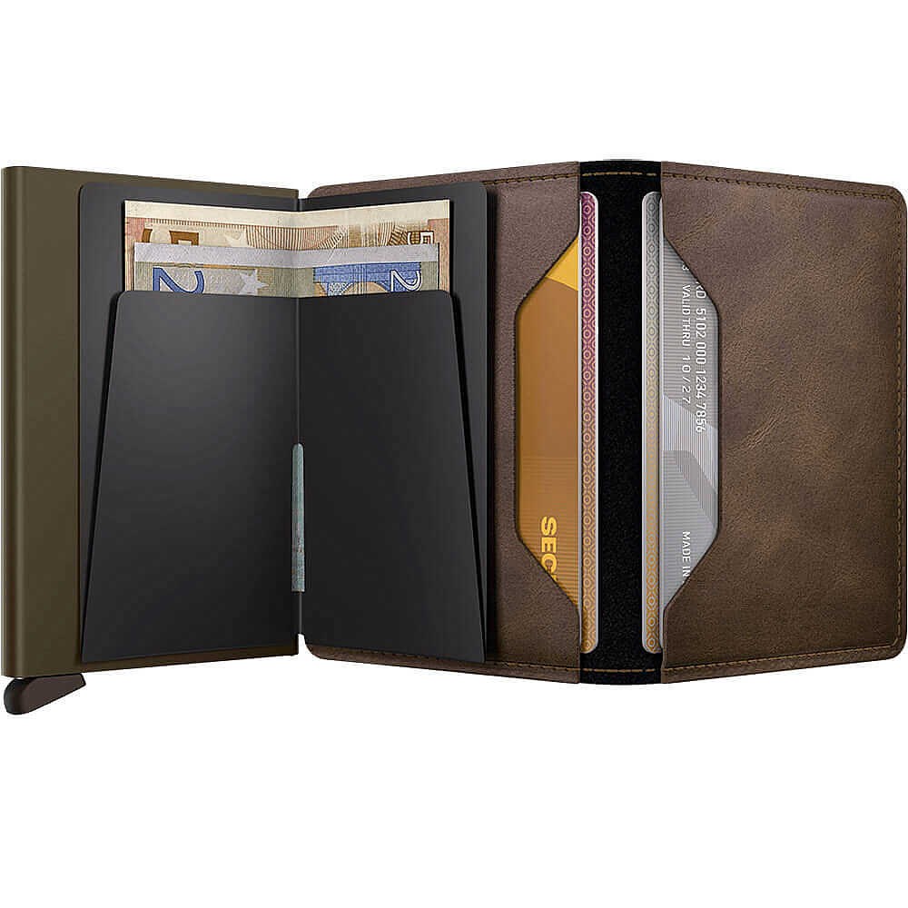 Secrid Slimwallet Vintage Kartlık Cüzdan, Koyu Kahve