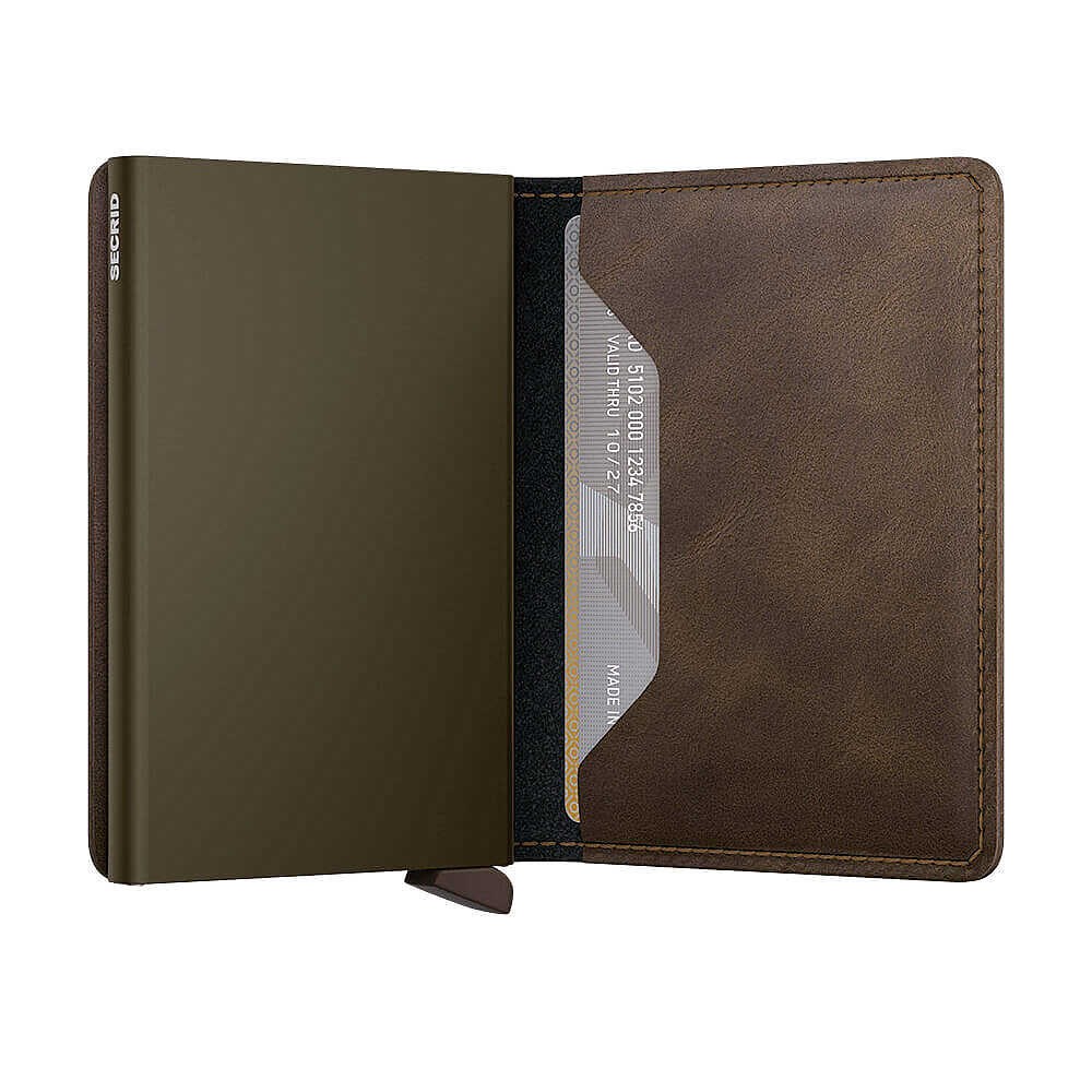 Secrid Slimwallet Vintage Kartlık Cüzdan, Koyu Kahve
