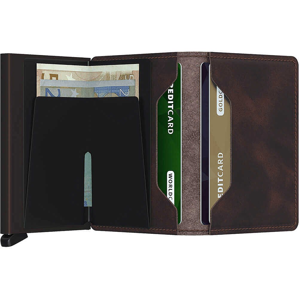 Secrid Slimwallet Vintage Kartlık Cüzdan, Kahve