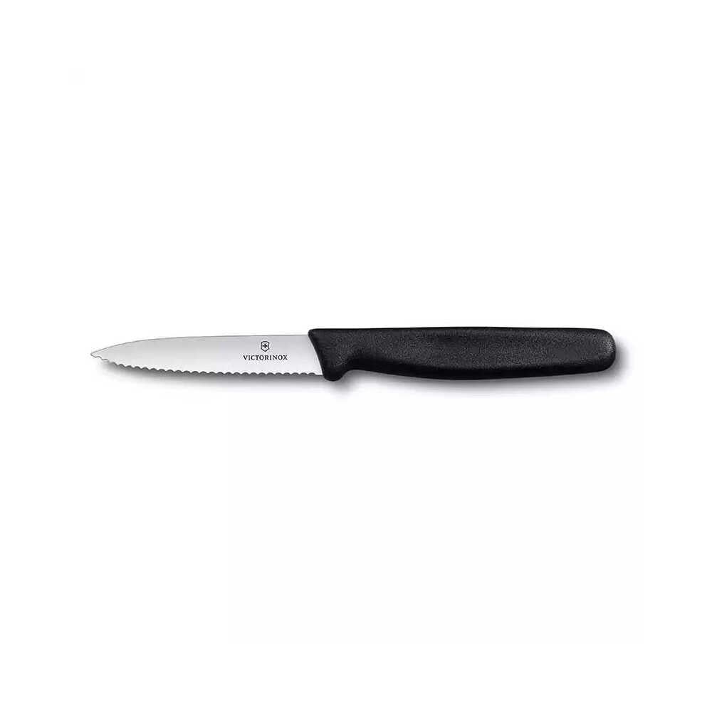 Victorinox 5.3033 8cm Siyah Tırtıklı Soyma Bıçağı