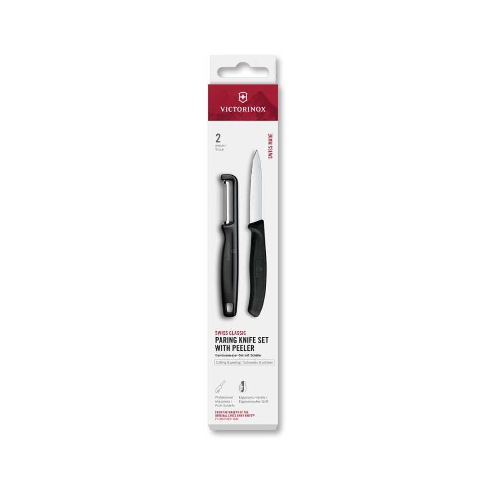 Victorinox 6.7113.21 Swiss Classic 2li Bıçak ve Soyacak Set, Siyah