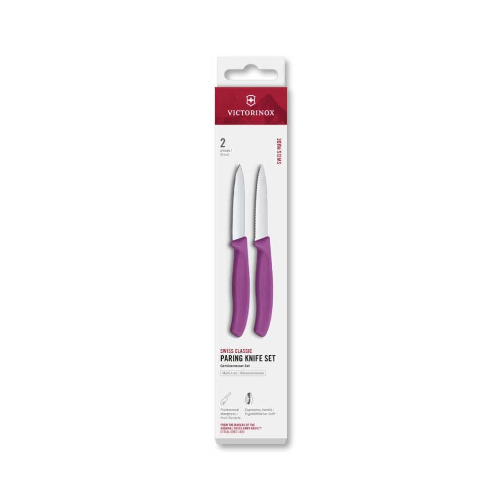 Victorinox 6.7695.2C1 Swiss Classic 2li Soyma Bıçağı Set, Mor