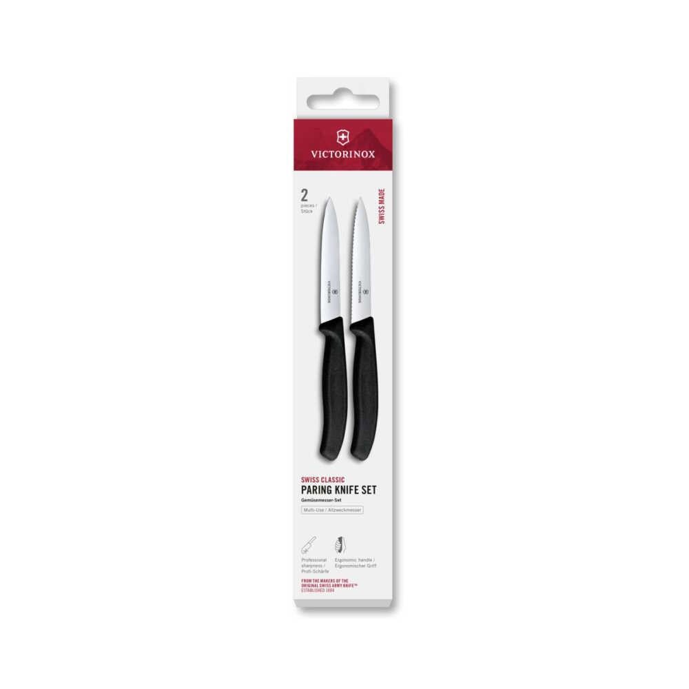 Victorinox 6.7793.2 Swiss Classic 2li 10cm Soyma Bıçağı Set, Siyah
