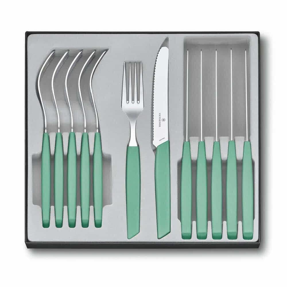 ​Victorinox 6.9096.11W41.12 Swiss Modern Yeşil Masa Seti, 12 Parça