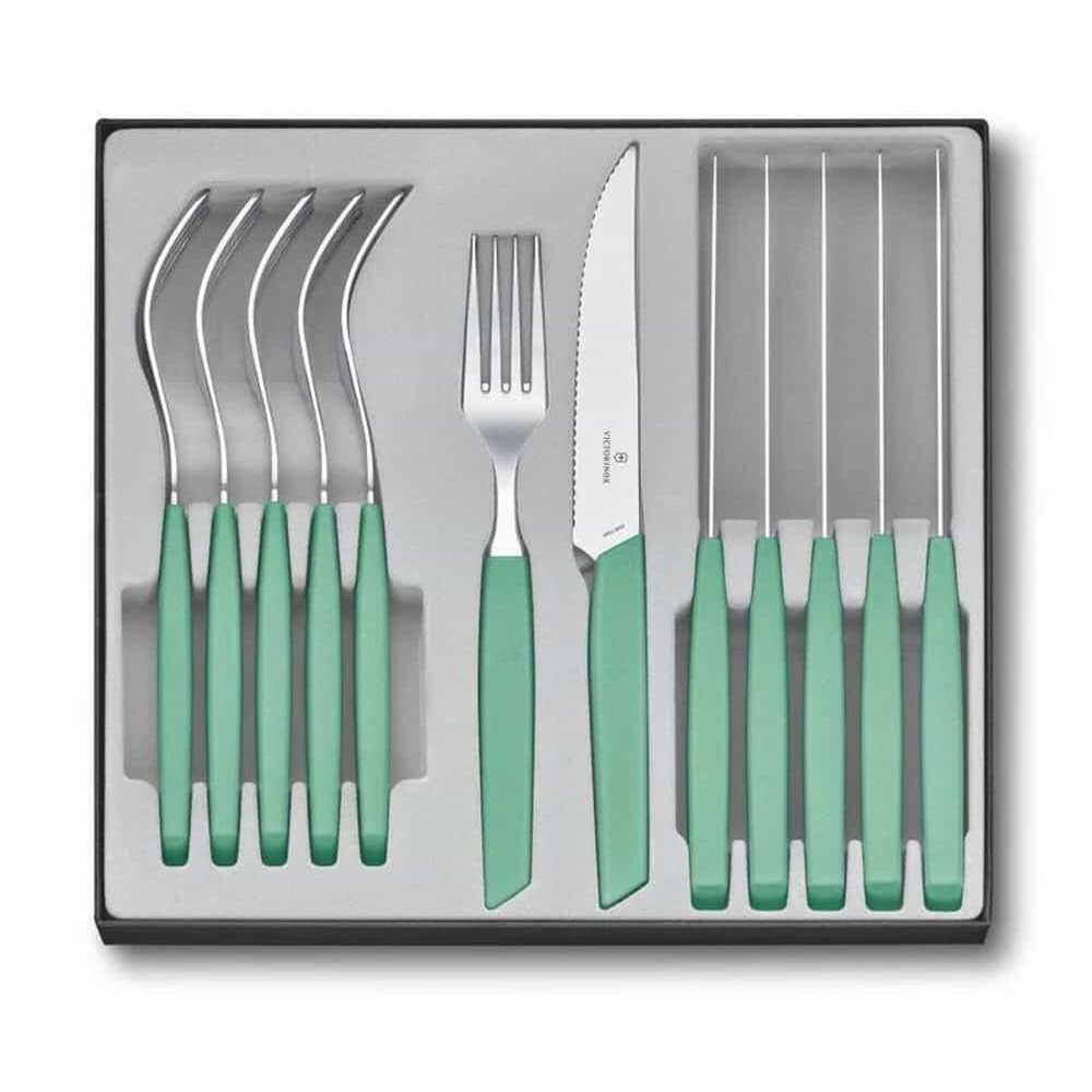 ​Victorinox 6.9096.12W41.12 Swiss Modern Yeşil Masa Seti, 12 Parça