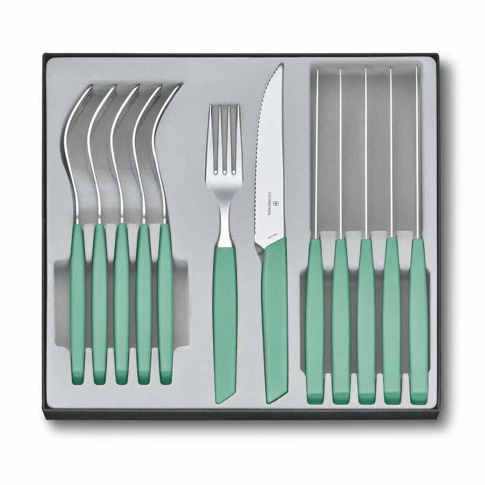 ​Victorinox 6.9096.12W41.12 Swiss Modern Yeşil Masa Seti, 12 Parça