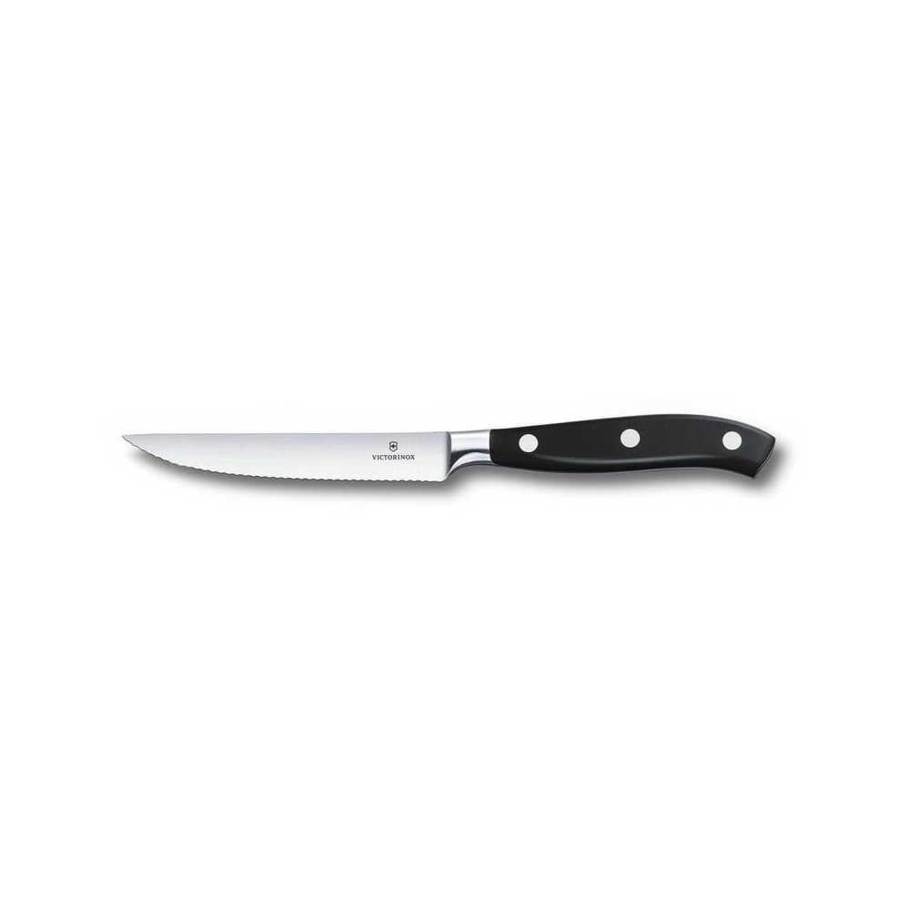 Victorinox 7.7203.12WG Grand Maître 12cm Siyah Tırtıklı Dövme Çelik Biftek Bıçağı, Hediye Kutulu