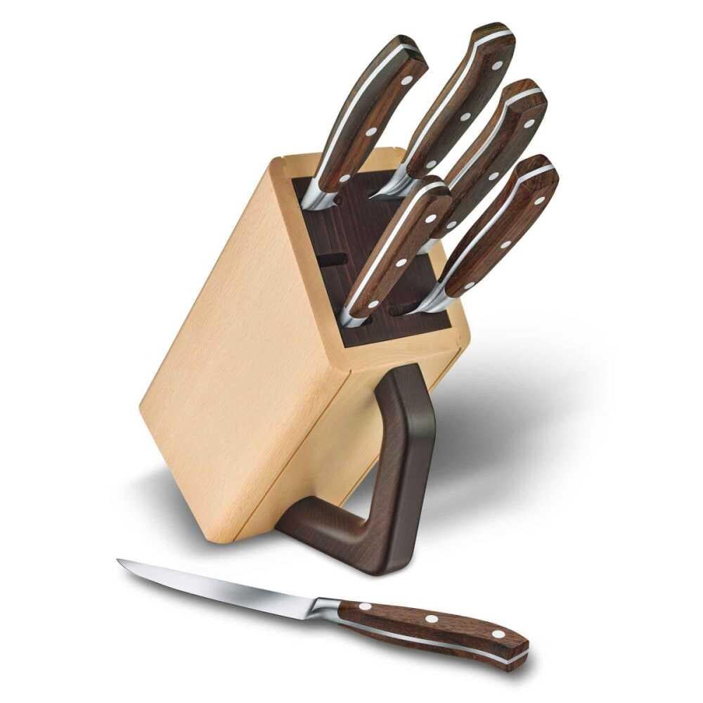 Victorinox 7.7240.6 Grand Maitre 7 Parça Ahşap Blok Set, Akağaç