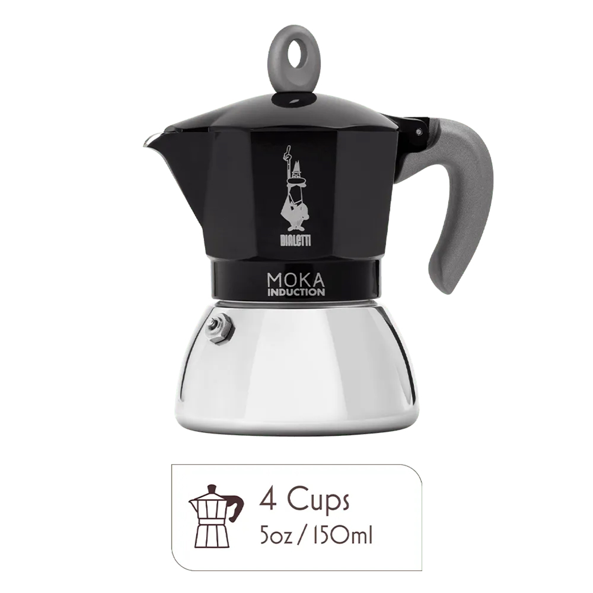 Bialetti İndüksiyon Mokapot Siyah 4 Cup