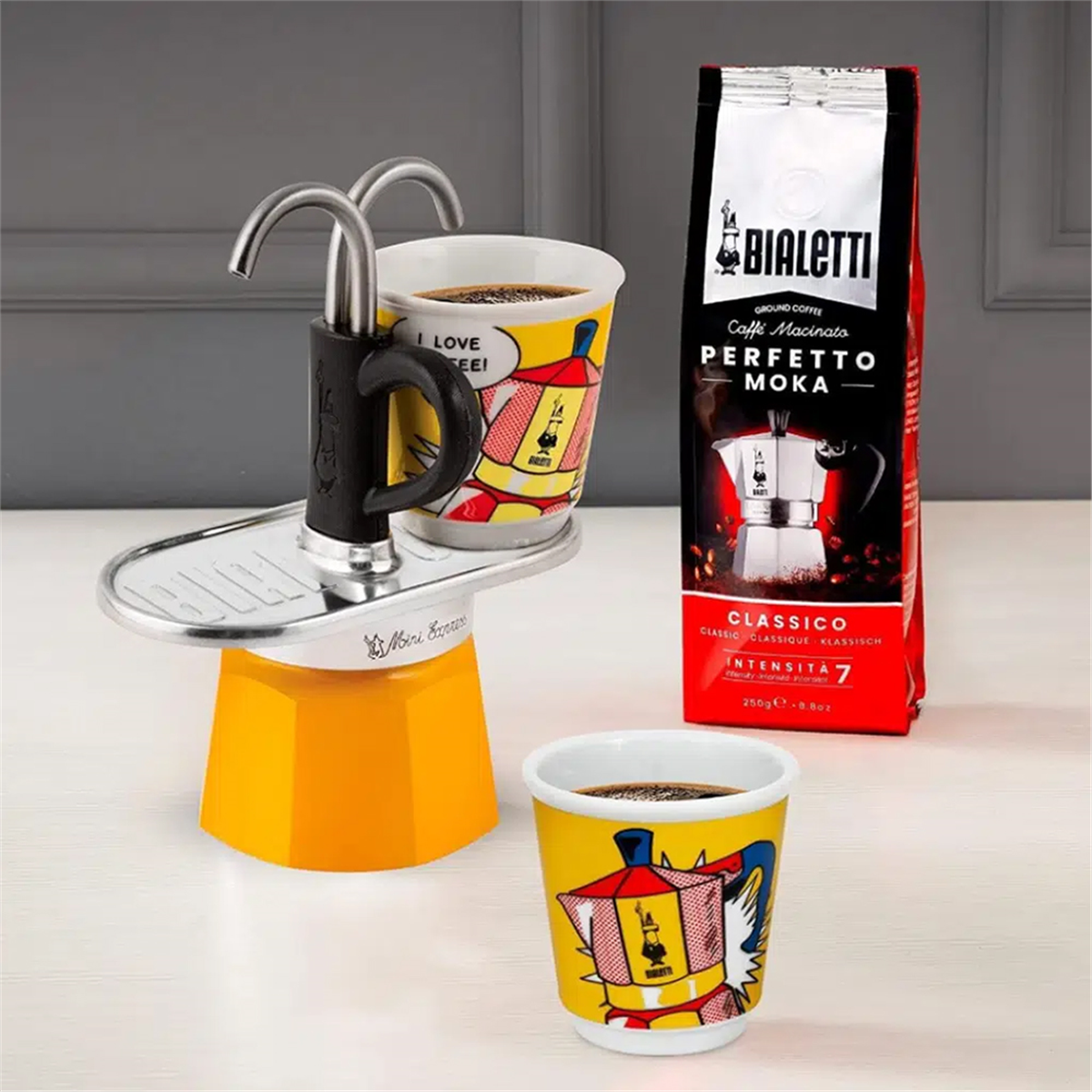 BIALETTI MINI EXPRESS LIC.+ 2 ESPRESSO FİNCANI