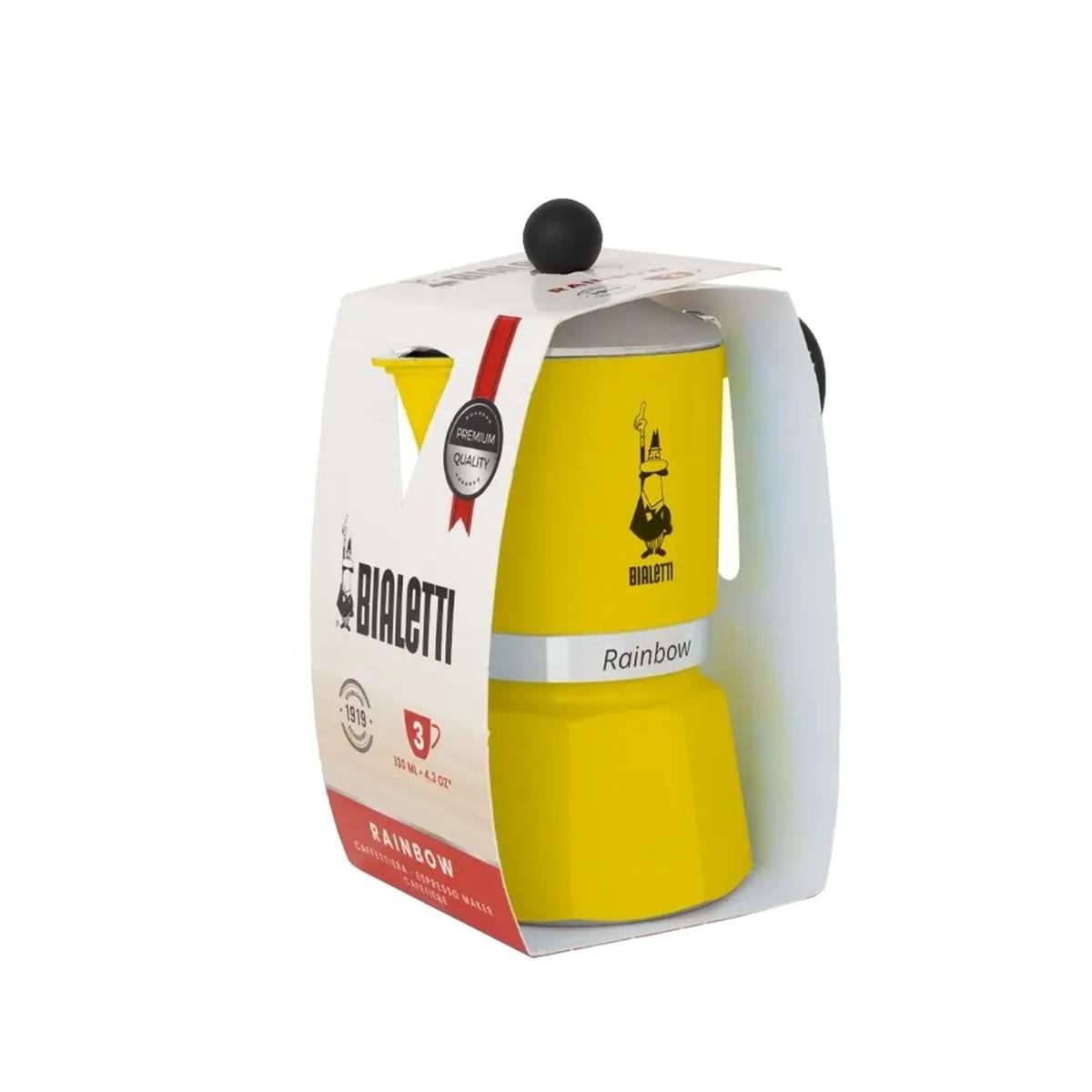 Bialetti Rainbow Sarı Mokapot 3 Cup