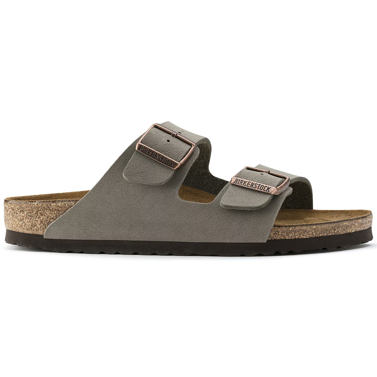 Birkenstock Arizona Birko-Flor Nubuk Unisex Terlik, Taş