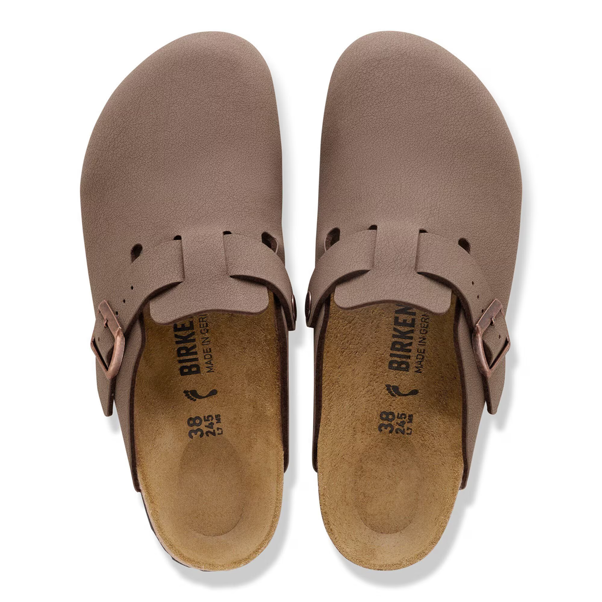 Birkenstock Boston Birko-Flor Nubuk Unisex Terlik, Açık Kahve