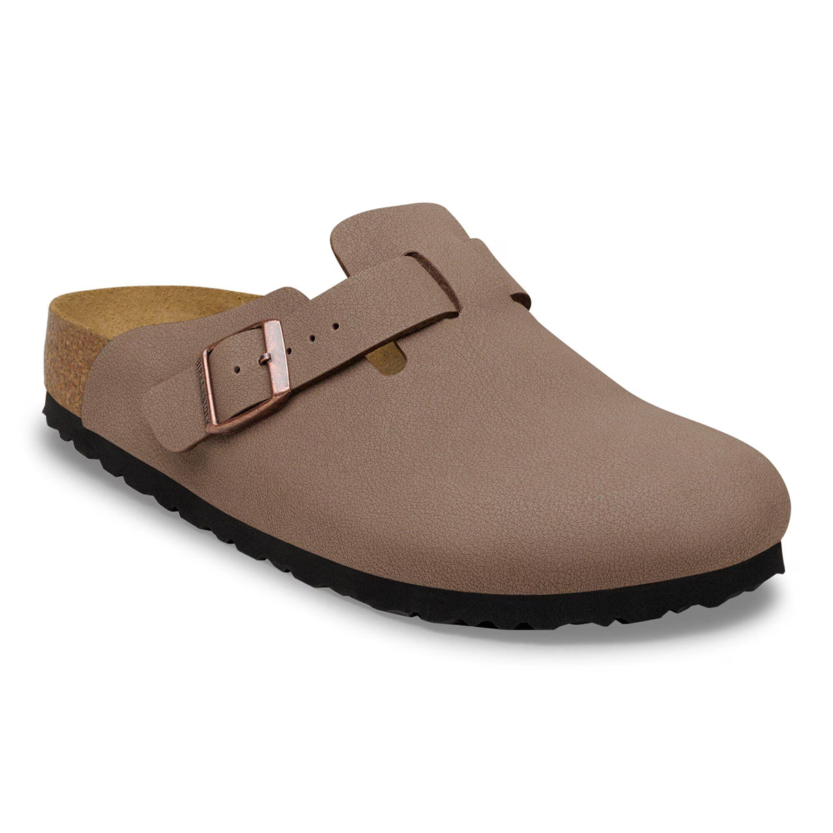 Birkenstock Boston Birko-Flor Nubuk Unisex Terlik, Açık Kahve