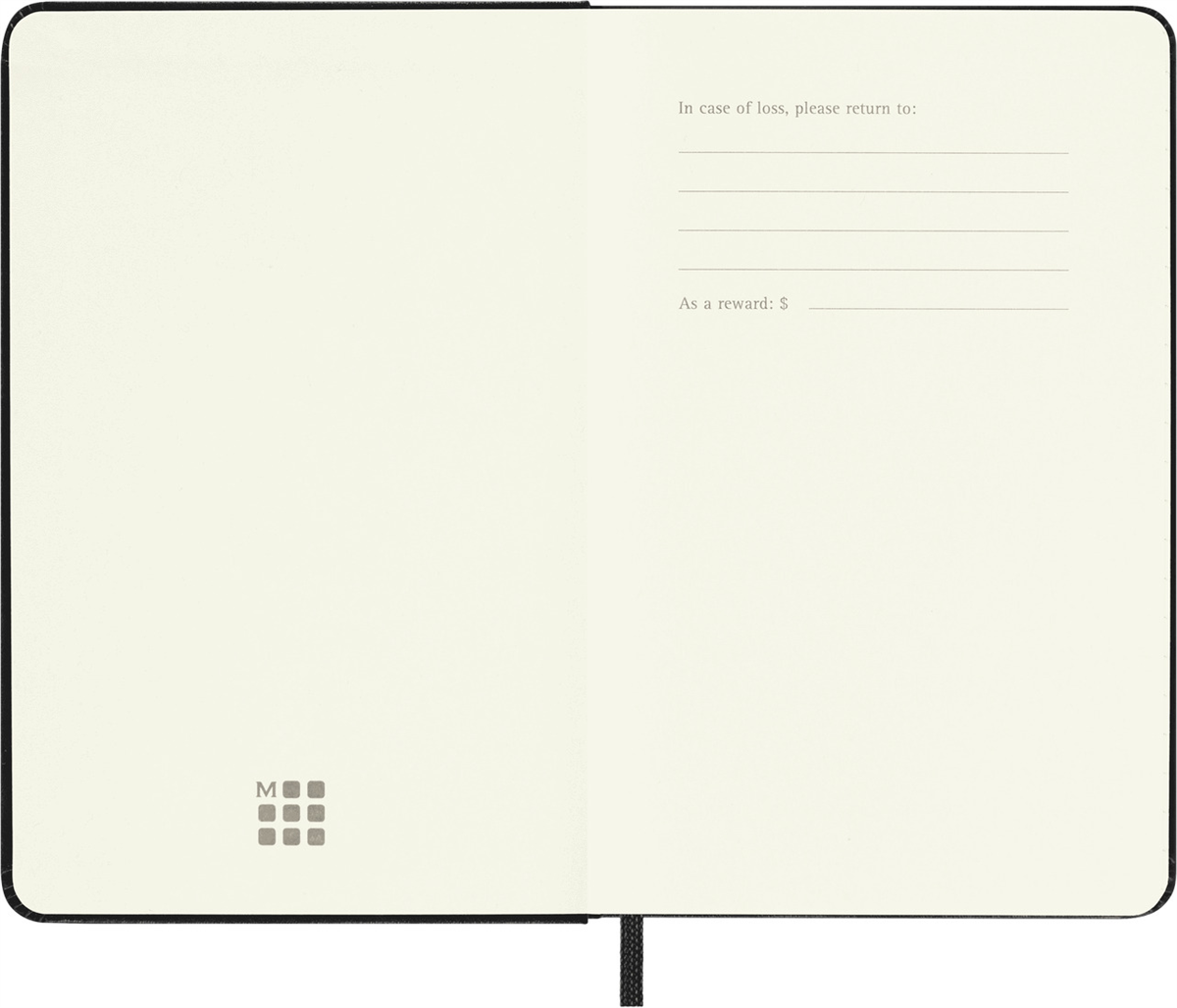 Moleskine Cep Boy Çizgili Sert Kapak Defter, Siyah