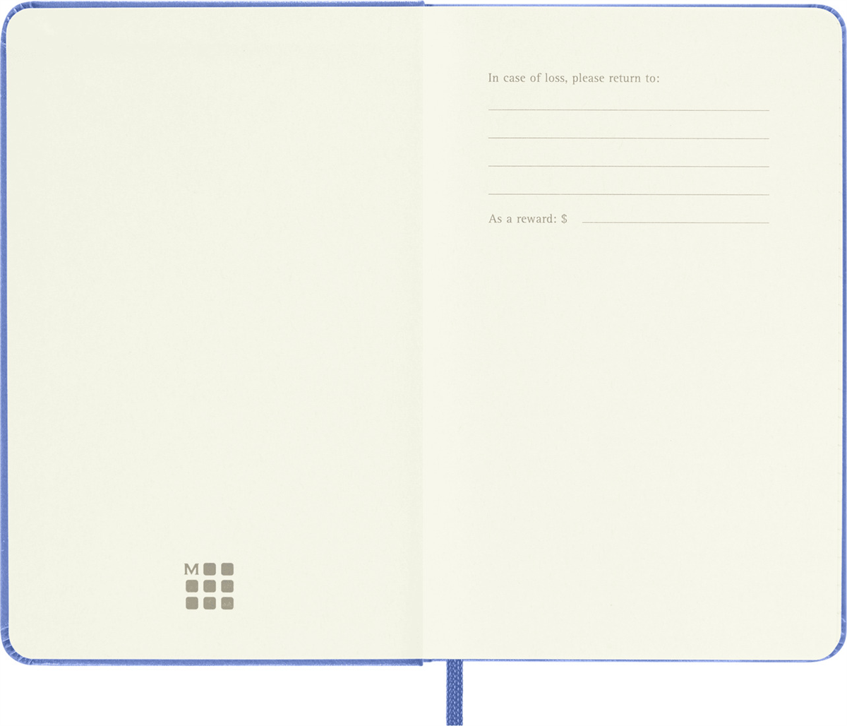 Moleskine Cep Boy Çizgili Sert Kapak Defter, Ortanca Mavisi