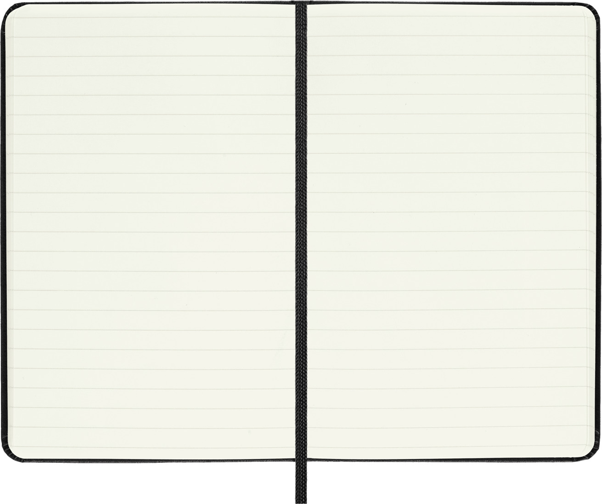 Moleskine Cep Boy Çizgili Sert Kapak Defter, Siyah