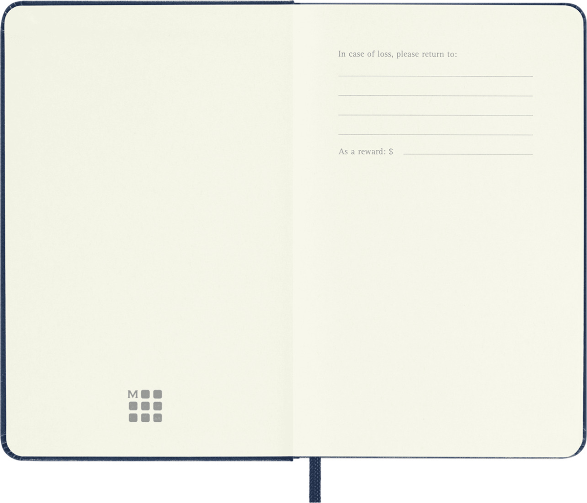 Moleskine Cep Boy Çizgisiz Sert Kapak Defter, Safir Mavi