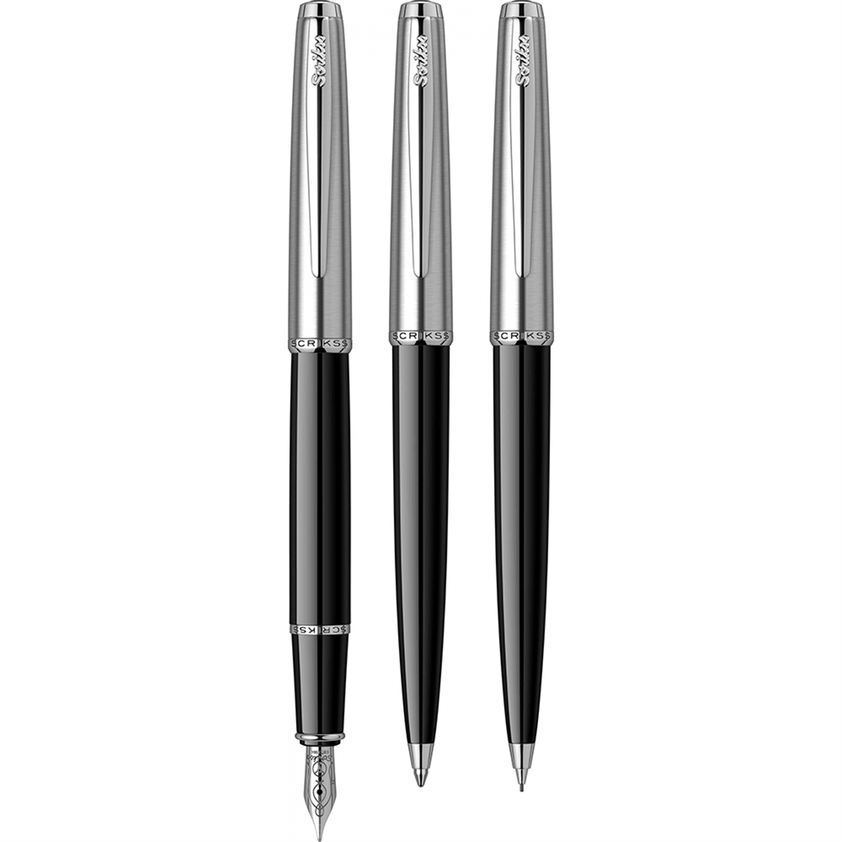Scrikss Metropolis 78 Dolmakalem + Tükenmezkalem ve Mekanik Kurşunkalem Seti, Siyah