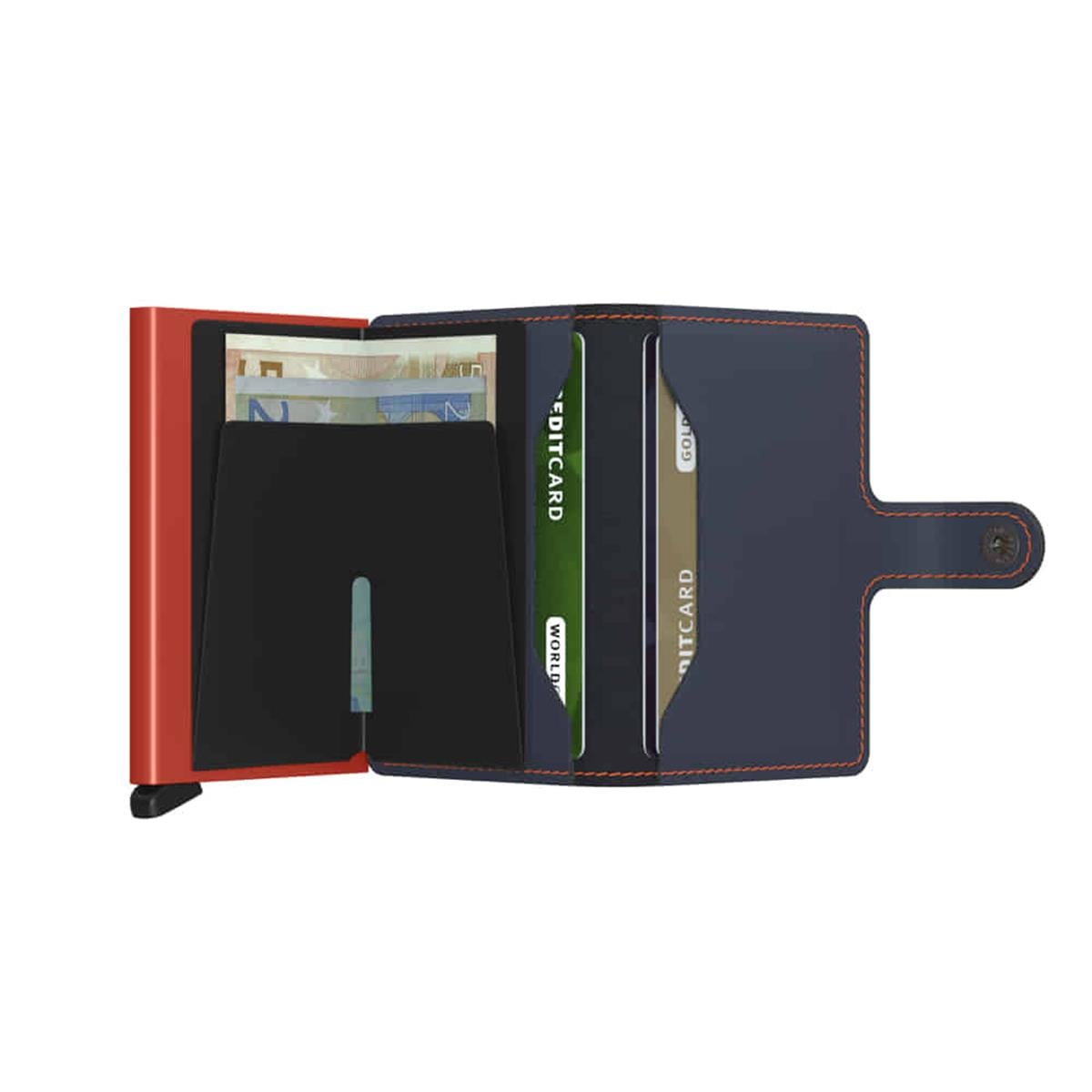 Secrid Miniwallet Matte Kartlık Cüzdan Night Blue Orange