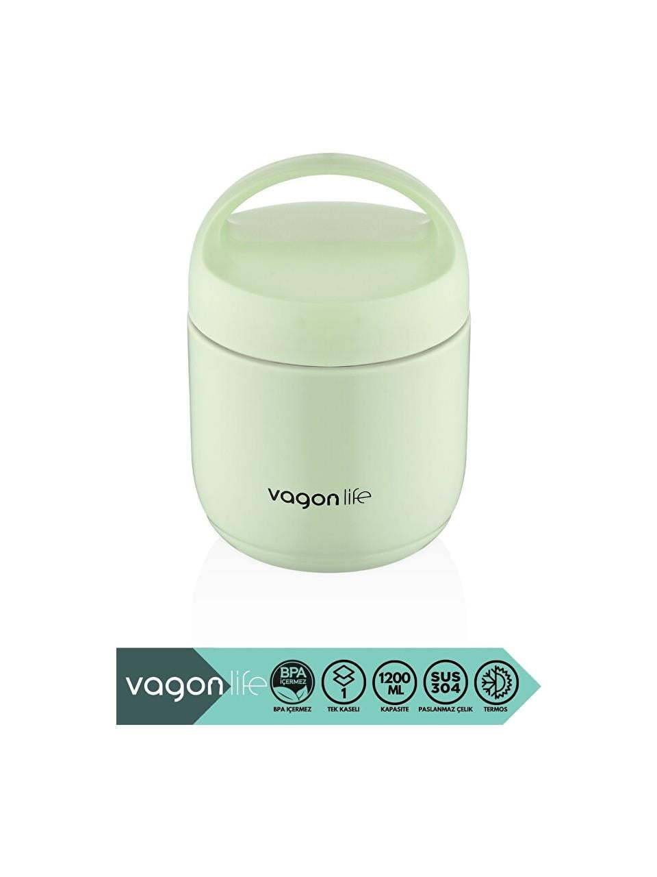 Vagonlife 1200ML Paslanmaz Çelik Yemek Termosu