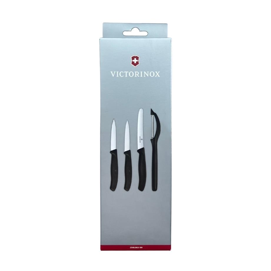 Victorinox 4'lü Soyacak ve Bıçak Seti, Siyah