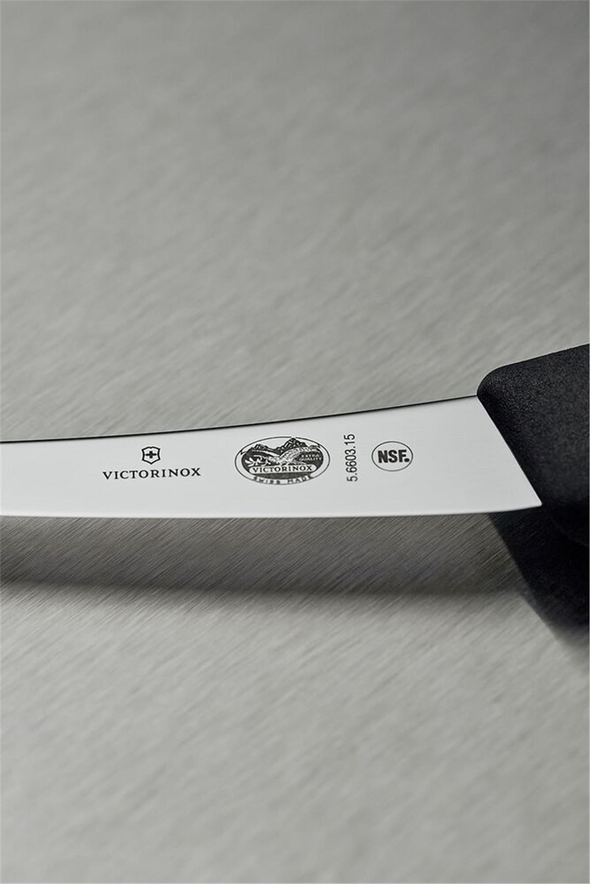 Victorinox 5.6603.15 15cm Siyah Kavisli Dar Ağız Sıyırma Bıçağı