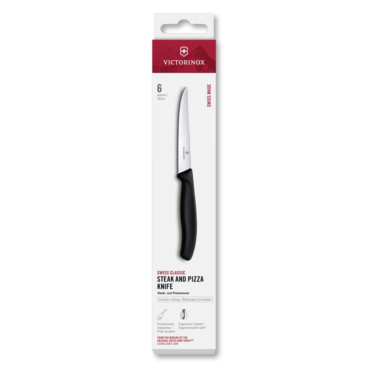 Victorinox 6.7233.6 11cm Siyah Biftek Bıçağı, 6 Parça