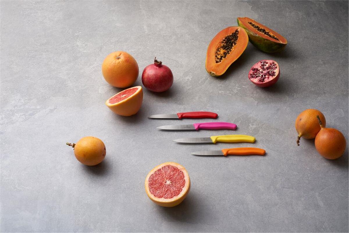 Victorinox 6.7636.L115B 8cm Pembe 2li Tırtıklı Soyma Bıçağı, Blisterli Paket