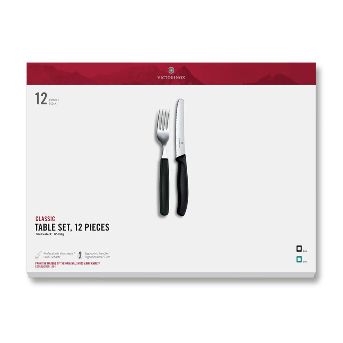 Victorinox 6.7833.12 Siyah Masa Seti, 12 Parça