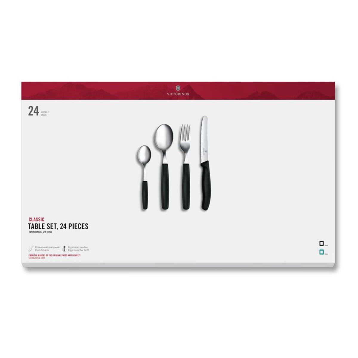 Victorinox 6.7833.24 Siyah Masa Seti, 24 Parça