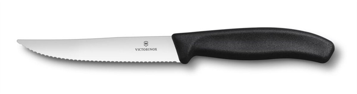 Victorinox 6.7933.2B Swiss Classic 12cm 2li Tırtıklı Biftek Bıçağı, Siyah