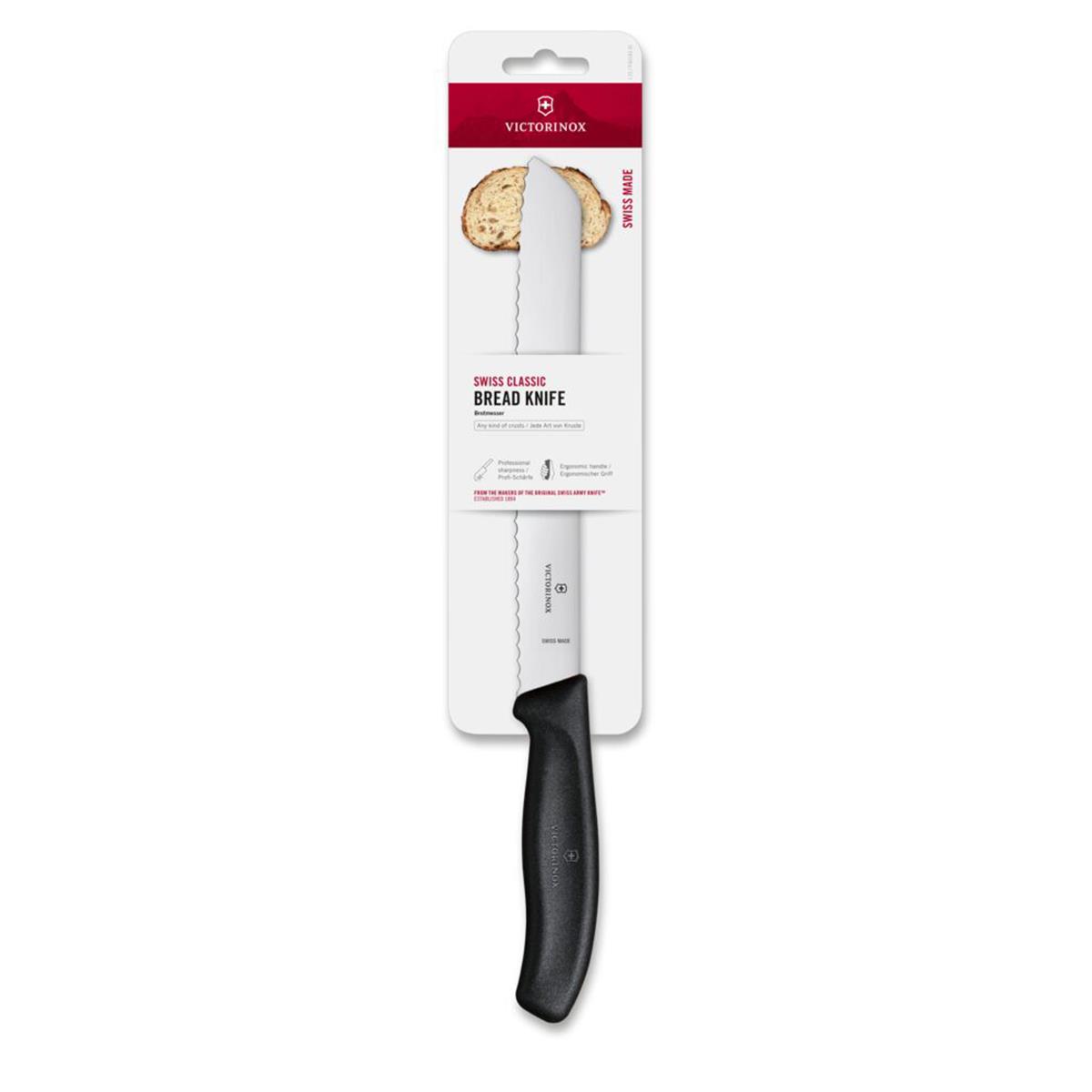 Victorinox 6.8633.21B 21cm Siyah Ekmek Bıçağı, Blisterli Paket