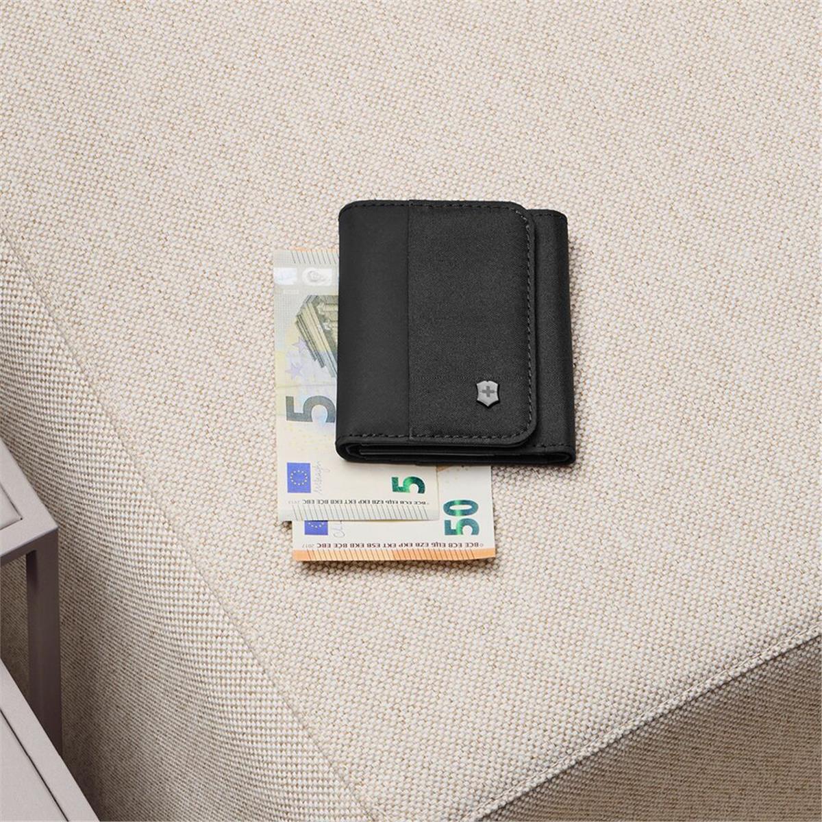 Victorinox 653365 Travel Essential Tri fold Cüzdan, Siyah