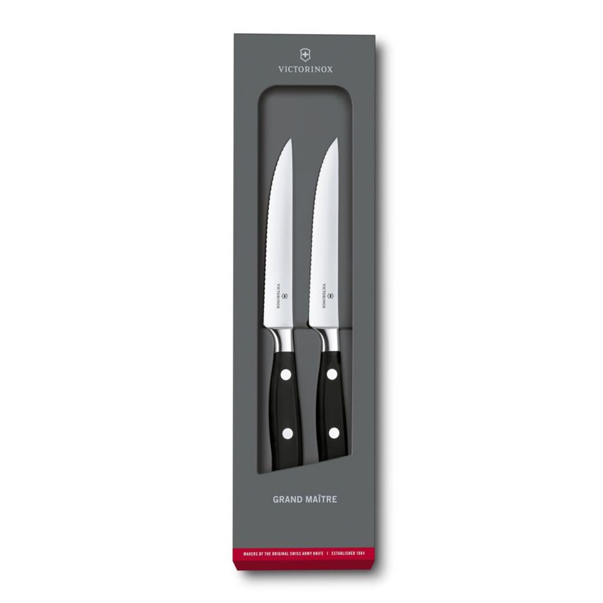 Victorinox 7.7242.2W 12cm Siyah 2li Dövme Çelik Biftek Bıçağı, Hediye Kutulu