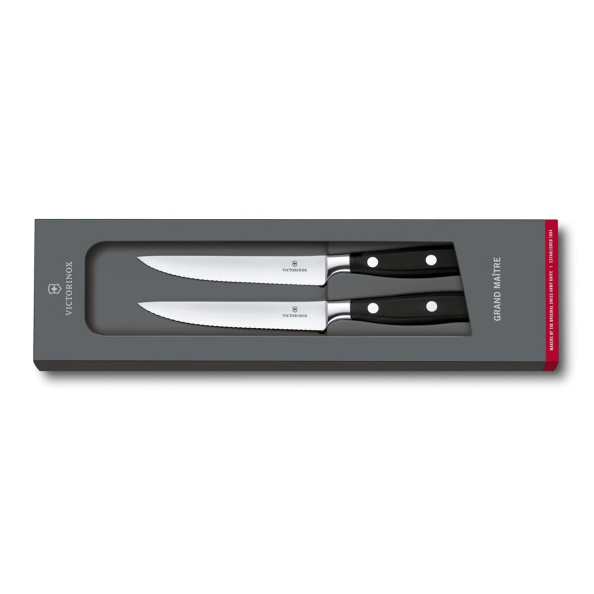 Victorinox 7.7242.2W 12cm Siyah 2li Dövme Çelik Biftek Bıçağı, Hediye Kutulu