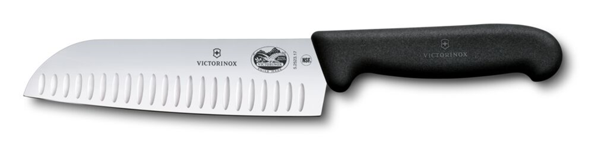 Victorinox Fibrox 17cm Santoku Bıçağı, Siyah, Blisterli