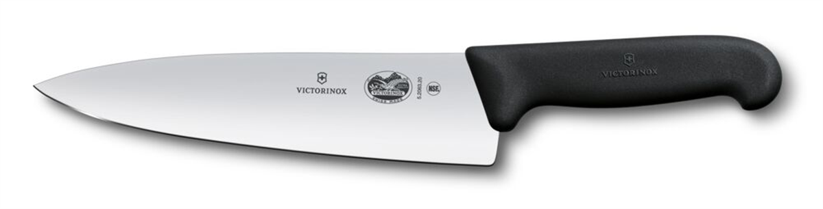 Victorinox Fibrox 20cm Düz Şef Bıçağı, Siyah, Blisterli