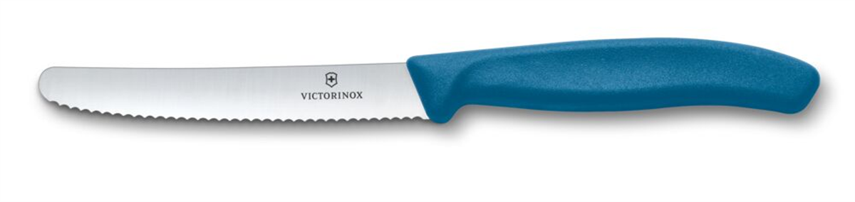 Victorinox Swiss Classic 11cm Tırtıklı Domates Bıçağı, Mavi