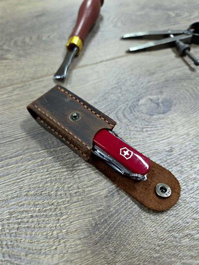 0.6385 Çakılar ile uyumlu El Yapımı Koyu Kahve Deri Kılıf